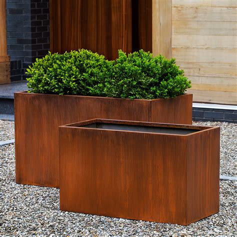 planter metal boxes|rustic metal planter boxes.